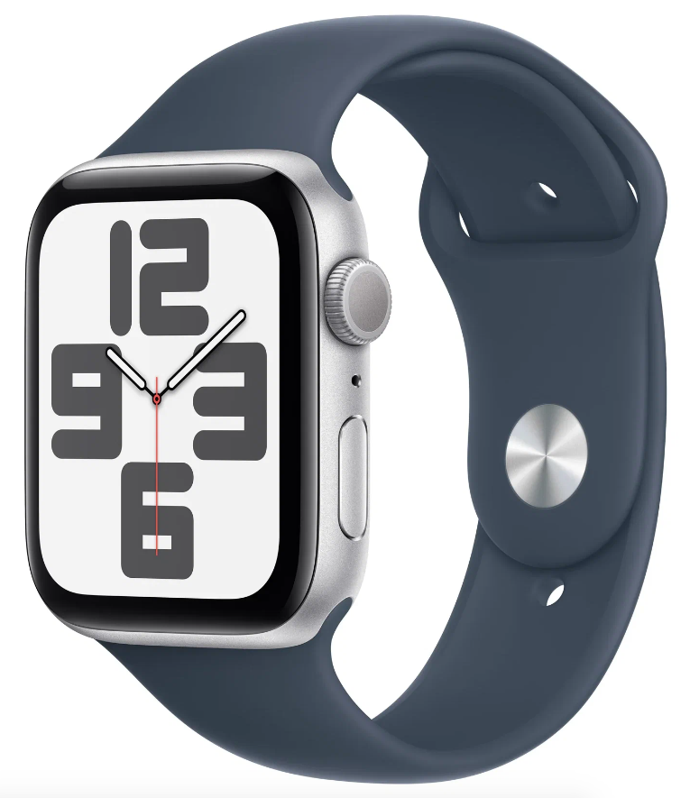 Умные часы Apple Watch SE (2023) 40mm Silver Aluminium Case with Blue Sport Band (EU) в Челябинске купить по недорогим ценам с доставкой