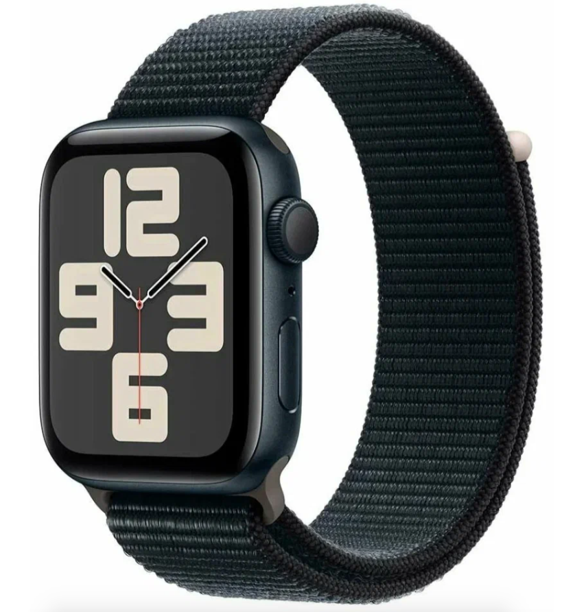 Умные часы Apple Watch SE (2023) 44mm Midnight Aluminium Case with Black Sport Loop (EU) в Челябинске купить по недорогим ценам с доставкой