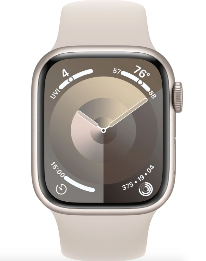 Умные часы Apple Watch Series 9 45mm Starlight Aluminium with Starlight Sport Band в Челябинске купить по недорогим ценам с доставкой