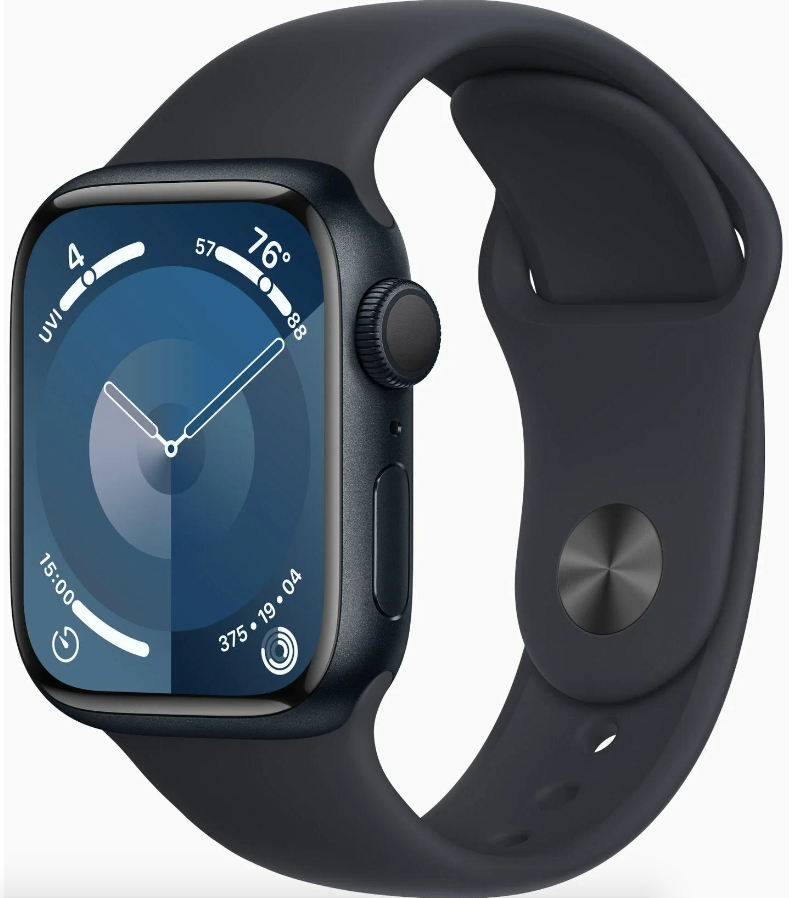 Умные часы Apple Watch Series 9 41mm Midnight Aluminum Case with Black Sport Band в Челябинске купить по недорогим ценам с доставкой