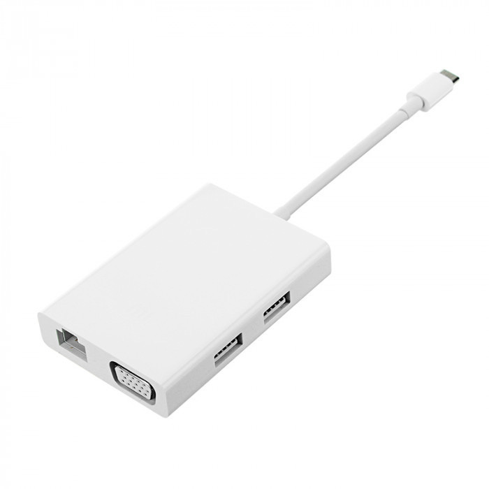 Адаптер Xiaomi multi-adapter USB-C/VGA/Gigabit Ethernet (ZJQ04TM) белый в Челябинске купить по недорогим ценам с доставкой