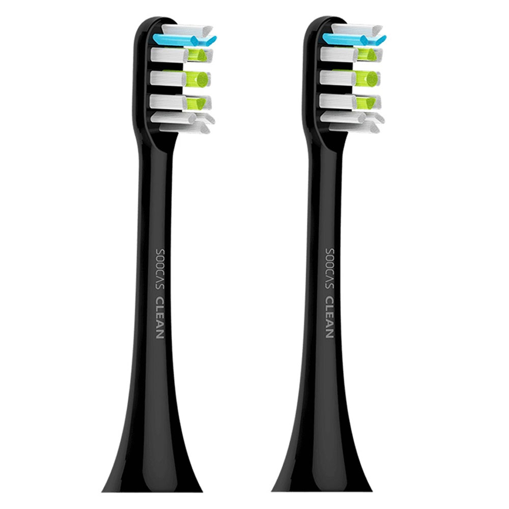 Сменные насадки для зубных щеток Soocas X3/X3U/X5/X1/V1/D3 Pro, Black (2шт) в Челябинске купить по недорогим ценам с доставкой