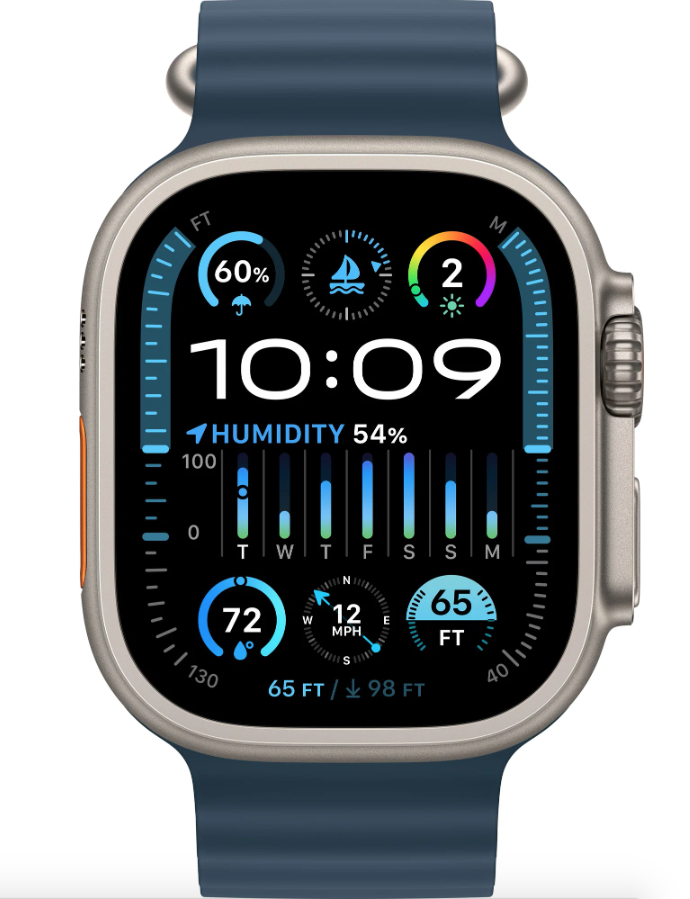 Умные часы Apple Watch Ultra 2 GPS+Cellular 49mm Titanium Case with Blue Ocean Band (EU) в Челябинске купить по недорогим ценам с доставкой