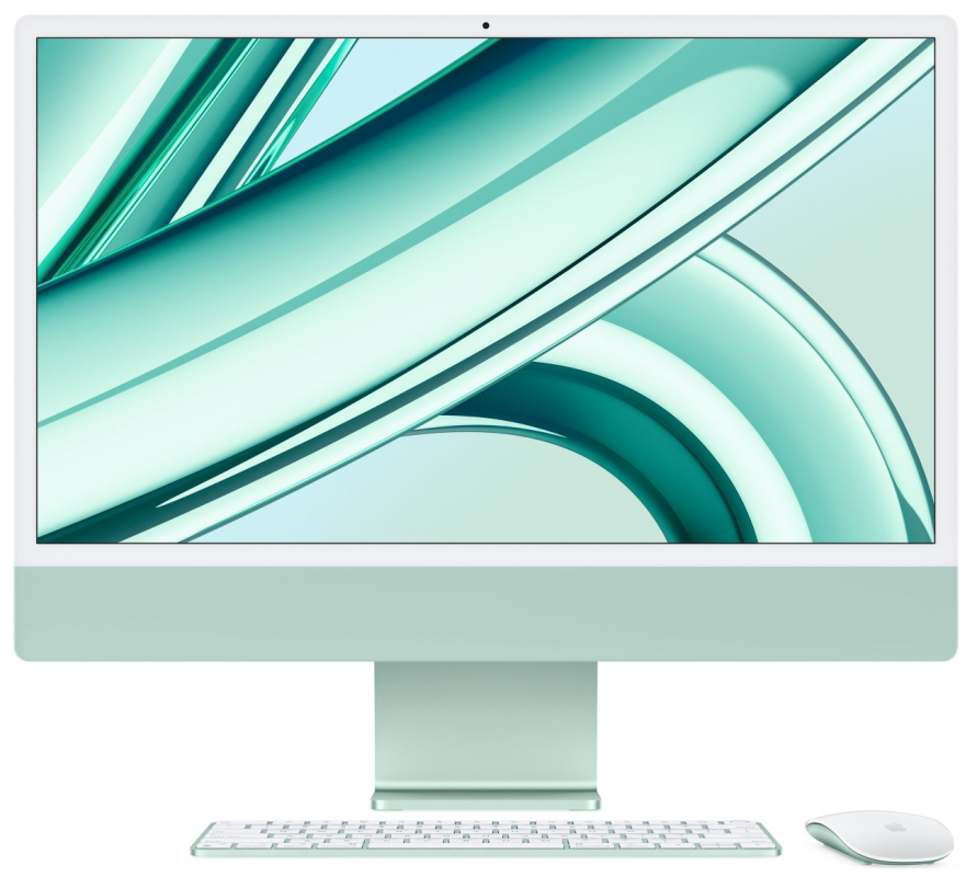 Apple iMac 24" Retina 4,5K, (M3 8C CPU, 10C GPU), 8 ГБ, 512 ГБ SSD, зеленый в Челябинске купить по недорогим ценам с доставкой