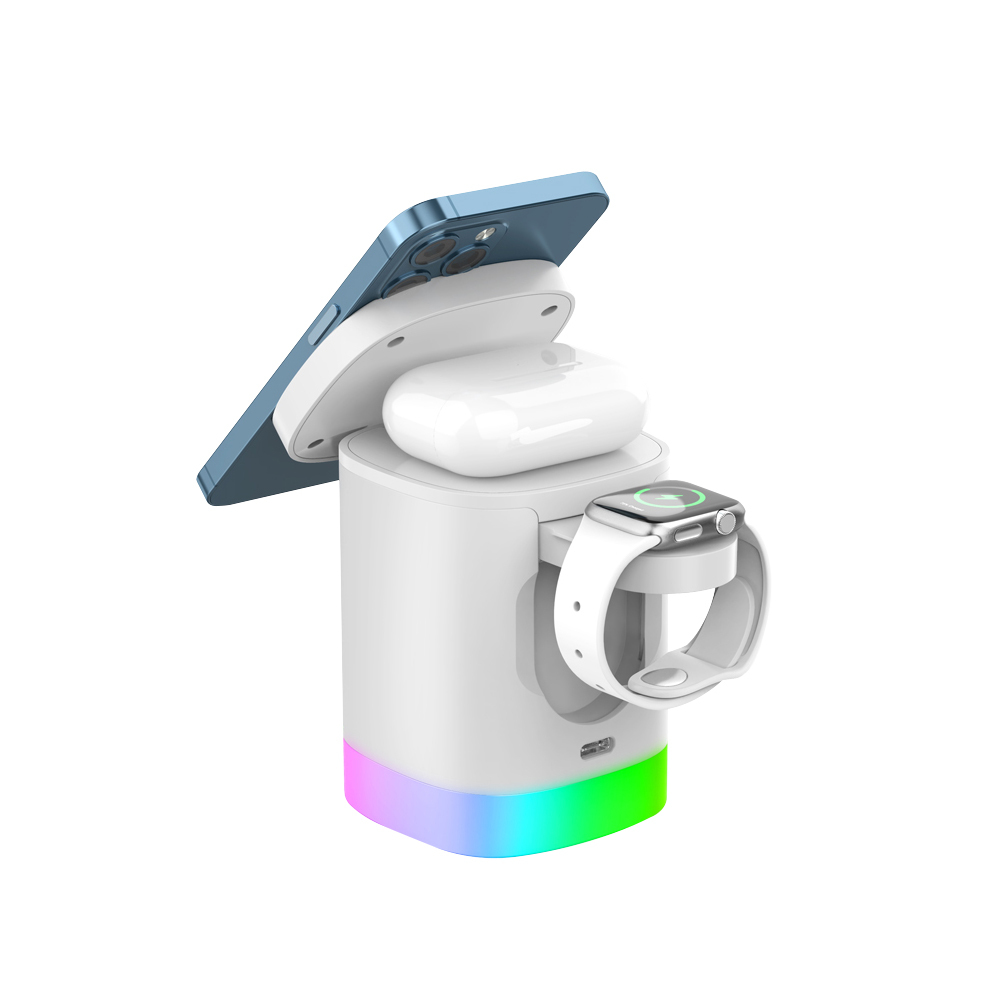 Беспроводная зарядная станция DEPPA 3 в 1 MagSafe 20W Tower Stand QI складная, белый (23159) в Челябинске купить по недорогим ценам с доставкой