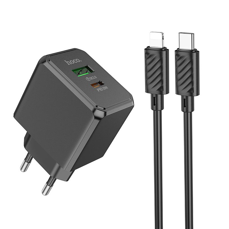 СЗУ HOCO CS14A 20W (USB-A+USB-C) + кабель Type-C в Челябинске купить по недорогим ценам с доставкой