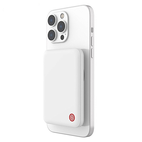 Внешний аккумулятор Nillkin Magnetic Battery Pack 5000mAh, 15W с MagSafe, белый (NKT21) в Челябинске купить по недорогим ценам с доставкой