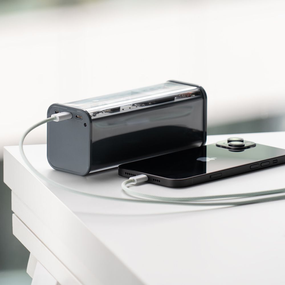 Внешний аккумулятор Deppa NRG Turbo Chrystal 30000mAh PD+QC 22.5W LED, черный в Челябинске купить по недорогим ценам с доставкой