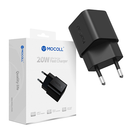 СЗУ MOCOLL Alfa Series 20W, черный (Type-C) в Челябинске купить по недорогим ценам с доставкой