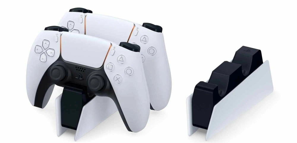 Зарядная станция Sony DualSense для PS5 на два геймпада, белый/черный в Челябинске купить по недорогим ценам с доставкой
