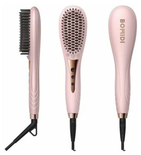 Электрическая расческа для выпрямления волос Xiaomi Bomidi Hair Straightening Brush HB1, розовая в Челябинске купить по недорогим ценам с доставкой
