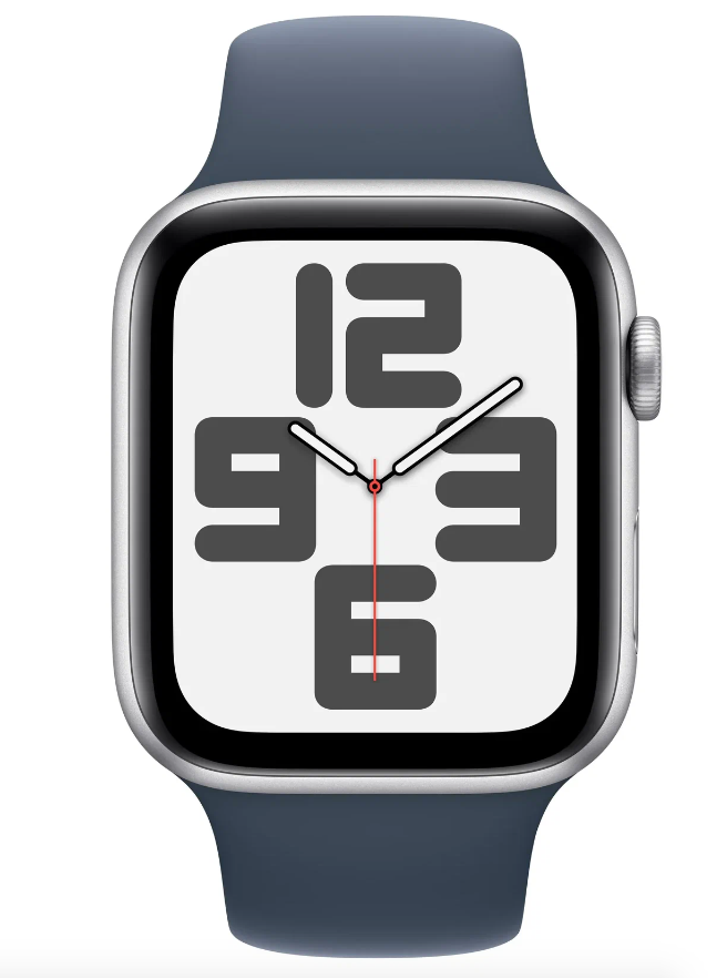 Умные часы Apple Watch SE (2023) 40mm Silver Aluminium Case with Blue Sport Band (EU) в Челябинске купить по недорогим ценам с доставкой