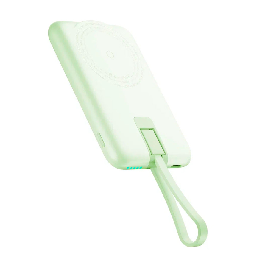 Внешний аккумулятор Movespeed Wireless Charger 5000mAh, USB-C, зеленый в Челябинске купить по недорогим ценам с доставкой