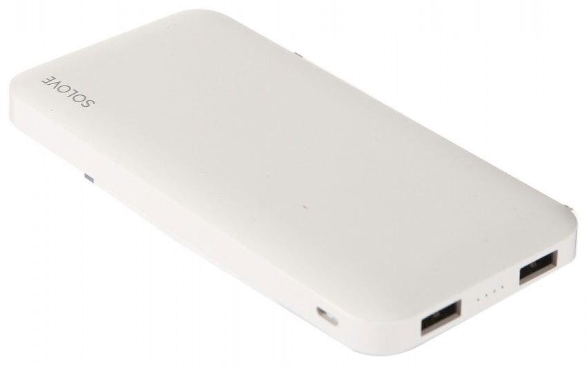 Внешний аккумулятор Power Bank Xiaomi SOLOVE 10000mAh с 2xUSB + кожаный чехол (001M White) в Челябинске купить по недорогим ценам с доставкой
