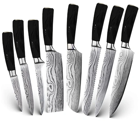 Набор кухонных ножей Xiaomi Spetime 8-Pieces Kitchen Knife Set Black (BL03KN8) в Челябинске купить по недорогим ценам с доставкой