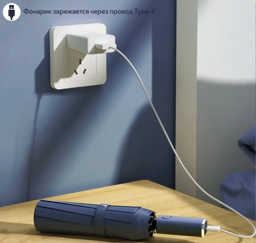 Зонт XiaoMi Zuodu Full Automatic Umbrella Led Blue в Челябинске купить по недорогим ценам с доставкой