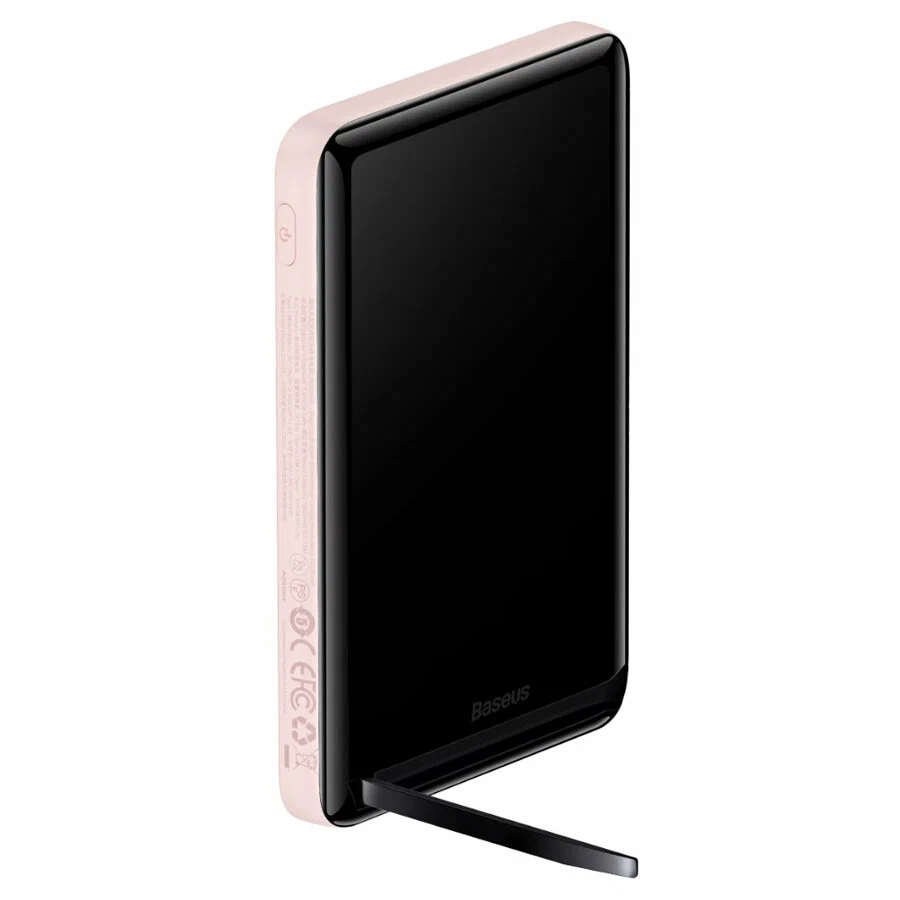 Внешний аккумулятор Baseus Magnetic Bracket Wireless Fast Charge 20W, 10000mAh, розовый (PPCX000204) в Челябинске купить по недорогим ценам с доставкой