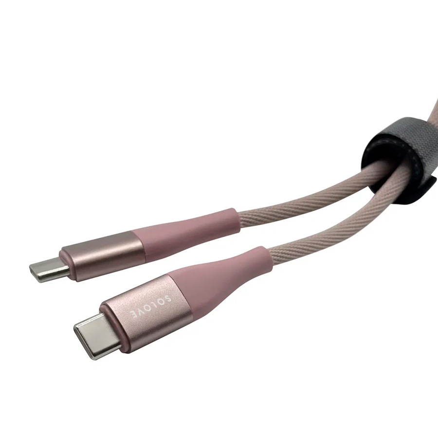 Кабель SOLOVE DW5 Type-C/Lightning, 1м, 20W, розовый в Челябинске купить по недорогим ценам с доставкой