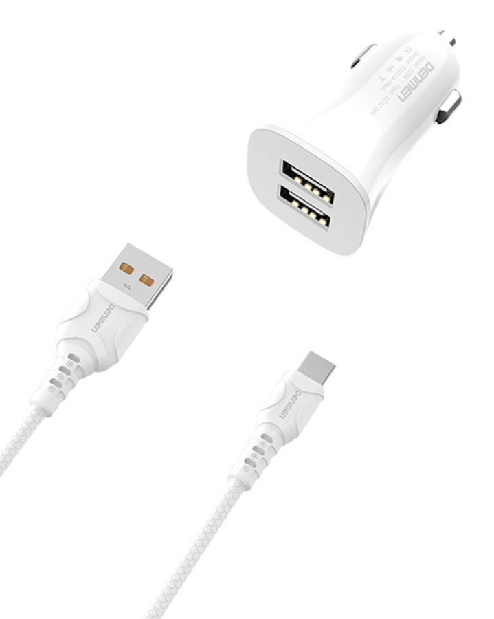 АЗУ Denmen DZ06T DUAL USB 3.1A + кабель Type-C в Челябинске купить по недорогим ценам с доставкой