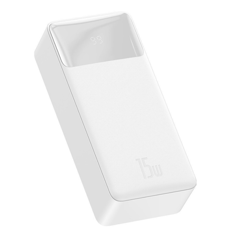 Внешний аккумулятор Baseus Bipow Digital Display Power bank 30000mAh 15W Белый в Челябинске купить по недорогим ценам с доставкой