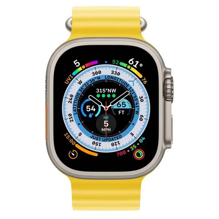 Умные часы Apple Watch Ultra GPS+Cellular 49mm Titanium Case with Yellow Ocean Band (EU) в Челябинске купить по недорогим ценам с доставкой