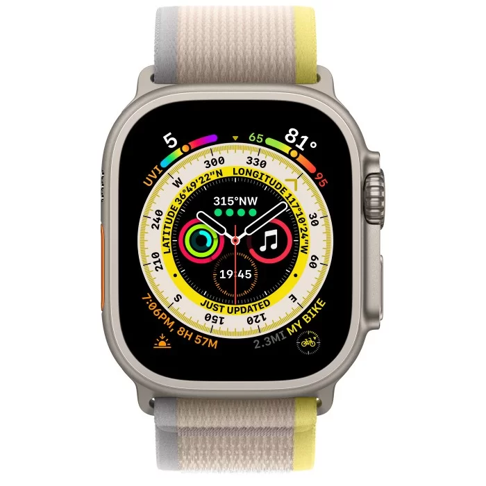 Умные часы Apple Watch Ultra GPS+Cellular 49mm Titanium Case with Yellow/Beige Trail Loop (EU) в Челябинске купить по недорогим ценам с доставкой