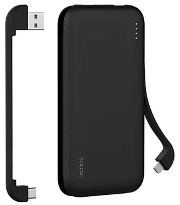 Внешний аккумулятор SOLOVE 10000mAh W7, черный в Челябинске купить по недорогим ценам с доставкой