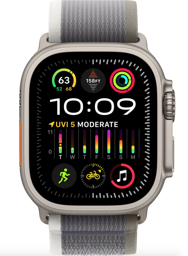 Умные часы Apple Watch Ultra 2 GPS+Cellular 49mm Titanium Case with Green/Gray Trail Loop (EU) в Челябинске купить по недорогим ценам с доставкой