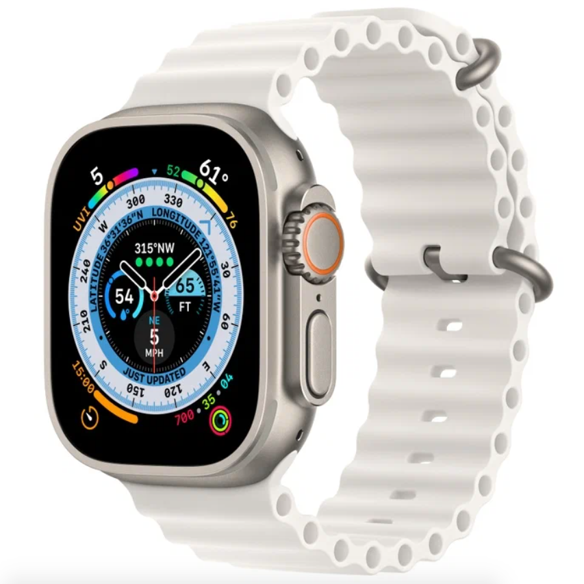 Умные часы Apple Watch Ultra GPS+Cellular 49mm Titanium Case with White Ocean Band (EU) в Челябинске купить по недорогим ценам с доставкой