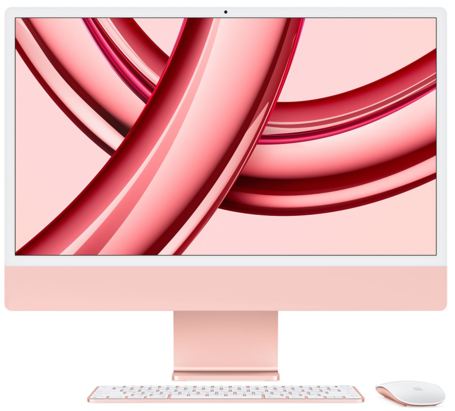 Apple iMac 24" Retina 4,5K, (M3 8C CPU, 10C GPU), 8 ГБ, 256 ГБ SSD, розовый в Челябинске купить по недорогим ценам с доставкой