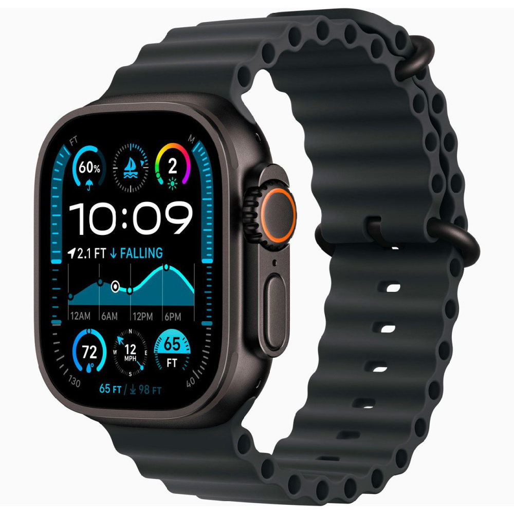 Умные часы Apple Watch Ultra 2 GPS+Cellular 49mm Black Titanium Case with Black Ocean Band (EU) в Челябинске купить по недорогим ценам с доставкой