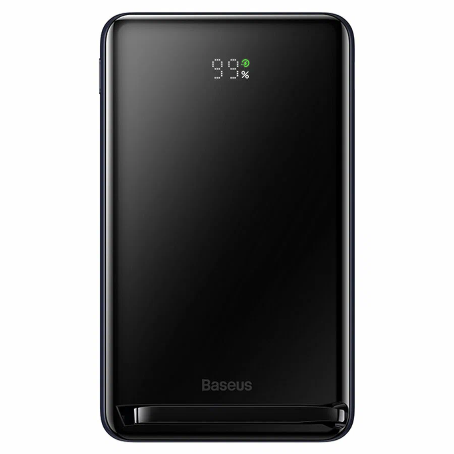 Внешний аккумулятор Baseus Magnetic Bracket Wireless Fast Charge 20W, 10000mAh, черный (PPCX000203) в Челябинске купить по недорогим ценам с доставкой