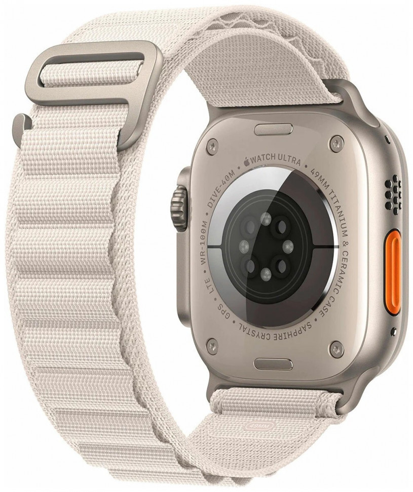 Умные часы Apple Watch Ultra GPS+Cellular 49mm Titanium Case with Starlight Alpine Loop (EU) в Челябинске купить по недорогим ценам с доставкой
