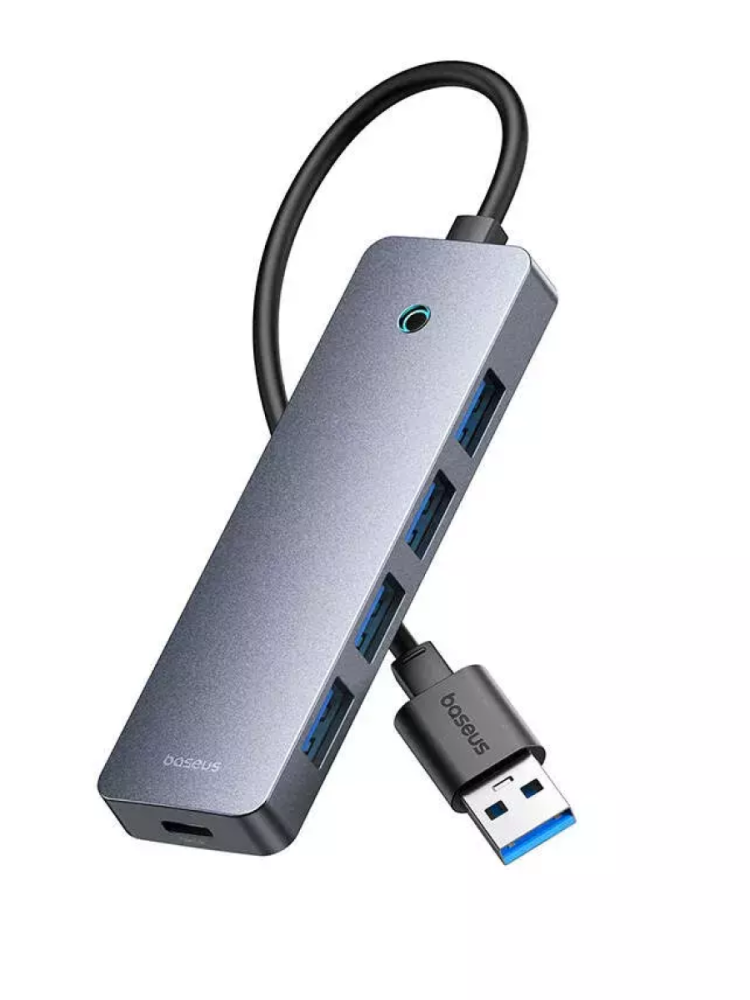 USB-хаб 5 in 1 Baseus UltraJoy Series 4-Port HUB Lite USB-A*4 + USB-C серый