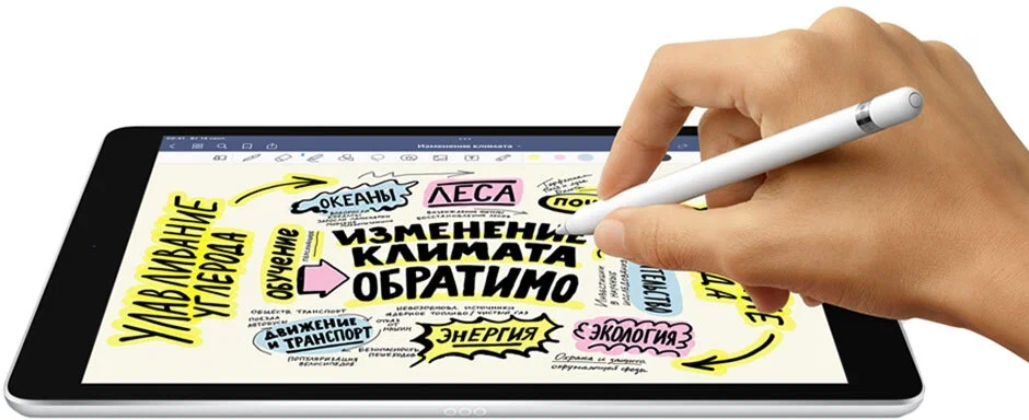 Планшет Apple iPad (2021) 64Gb Wi-Fi + Cellular, серебристый в Челябинске купить по недорогим ценам с доставкой