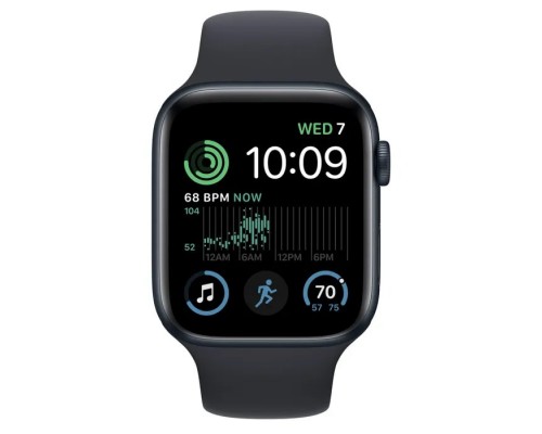Умные часы Apple Watch SE (2024) 44mm Midnight Aluminium Case with Black Sport Band (EU) в Челябинске купить по недорогим ценам с доставкой