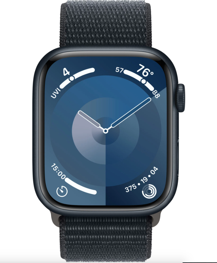 Умные часы Apple Watch Series 9 45mm Midnight Aluminum Case with Black Sport Loop в Челябинске купить по недорогим ценам с доставкой