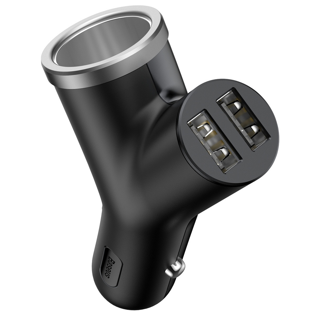 АЗУ Baseus Y-shape Dual USB Car Charger with Cigarette Extended Port в Челябинске купить по недорогим ценам с доставкой