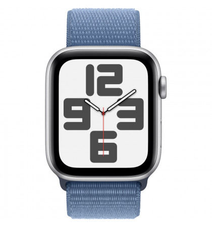 Умные часы Apple Watch SE (2023) 44mm Silver Aluminium Case with Winter Blue Sport Loop (EU) в Челябинске купить по недорогим ценам с доставкой
