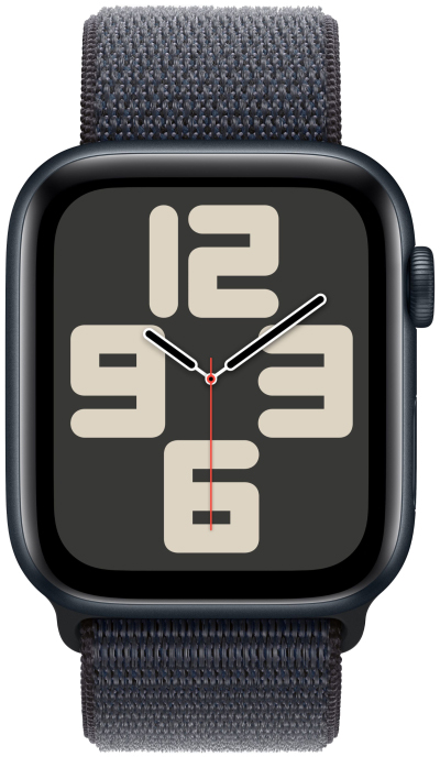 Умные часы Apple Watch SE (2024) 40mm Midnight Aluminium Case with Black Sport Loop (EU) в Челябинске купить по недорогим ценам с доставкой