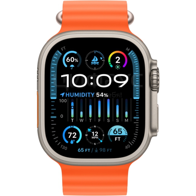 Умные часы Apple Watch Ultra 2 GPS+Cellular 49mm Titanium Case with Orange Ocean Band (EU) в Челябинске купить по недорогим ценам с доставкой
