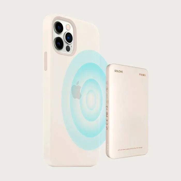 Внешний аккумулятор SOLOVE 10000mAh Magnetic MagSafe 20W (W12 Pro), бежевый в Челябинске купить по недорогим ценам с доставкой