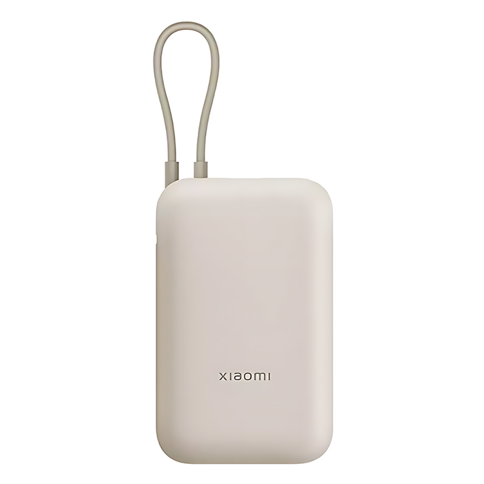 Внешний аккумулятор Xiaomi Mi Power Bank With Cable USB-C 10000mAh Pocket Version, бежевый (P15ZM) в Челябинске купить по недорогим ценам с доставкой