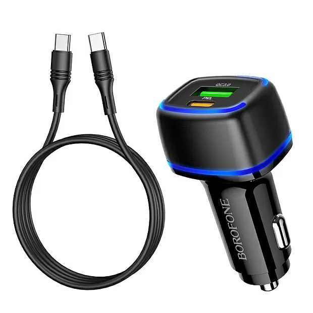 АЗУ Borofone BZ14a QC3.0 20W Usb+Usb-C + кабель Usb-C в Челябинске купить по недорогим ценам с доставкой
