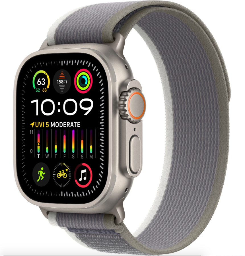 Умные часы Apple Watch Ultra 2 GPS+Cellular 49mm Titanium Case with Green/Gray Trail Loop (EU) в Челябинске купить по недорогим ценам с доставкой