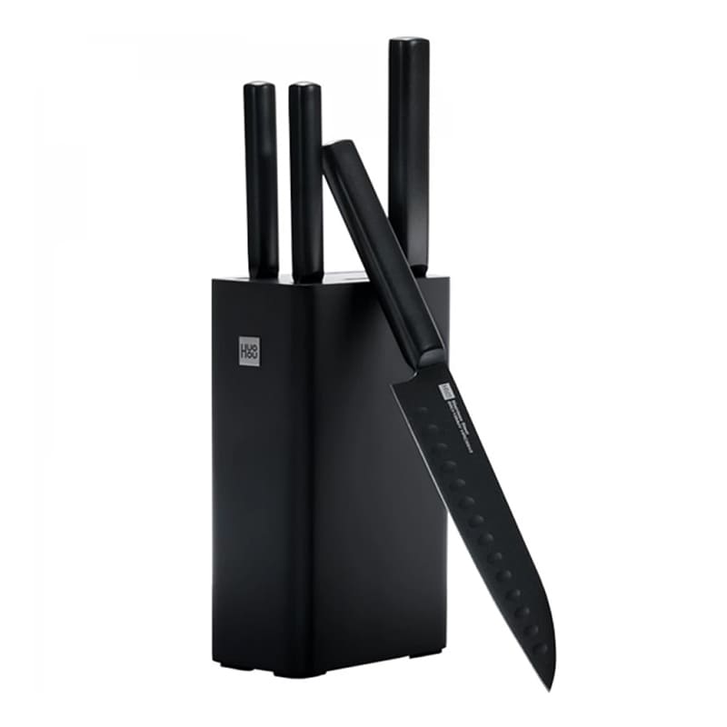 Набор Xiaomi Knife Black HU0076, 4 ножа с подставкой, черный в Челябинске купить по недорогим ценам с доставкой