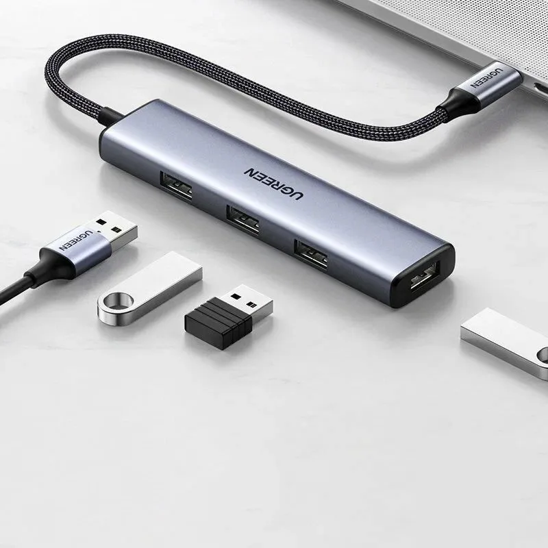 Хаб USB-C Hub Ugreen 4 в 1 USB-C - 4xUSB 3.0 (CM473) в Челябинске купить по недорогим ценам с доставкой