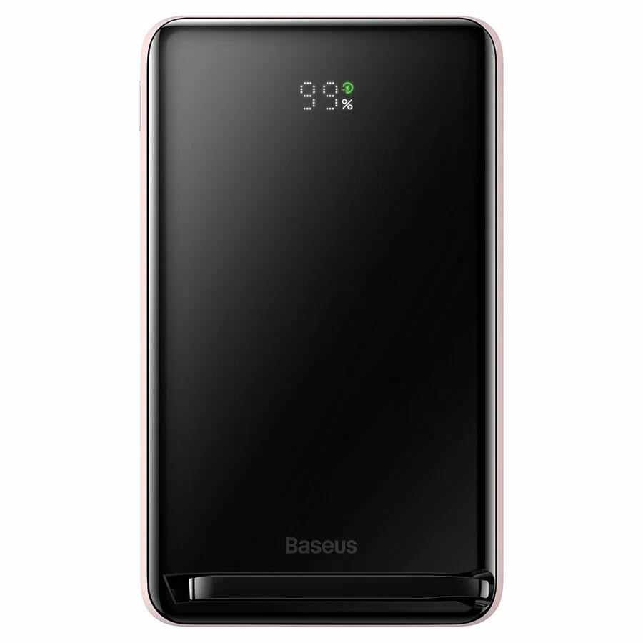 Внешний аккумулятор Baseus Magnetic Bracket Wireless Fast Charge 20W, 10000mAh, розовый (PPCX000204) в Челябинске купить по недорогим ценам с доставкой