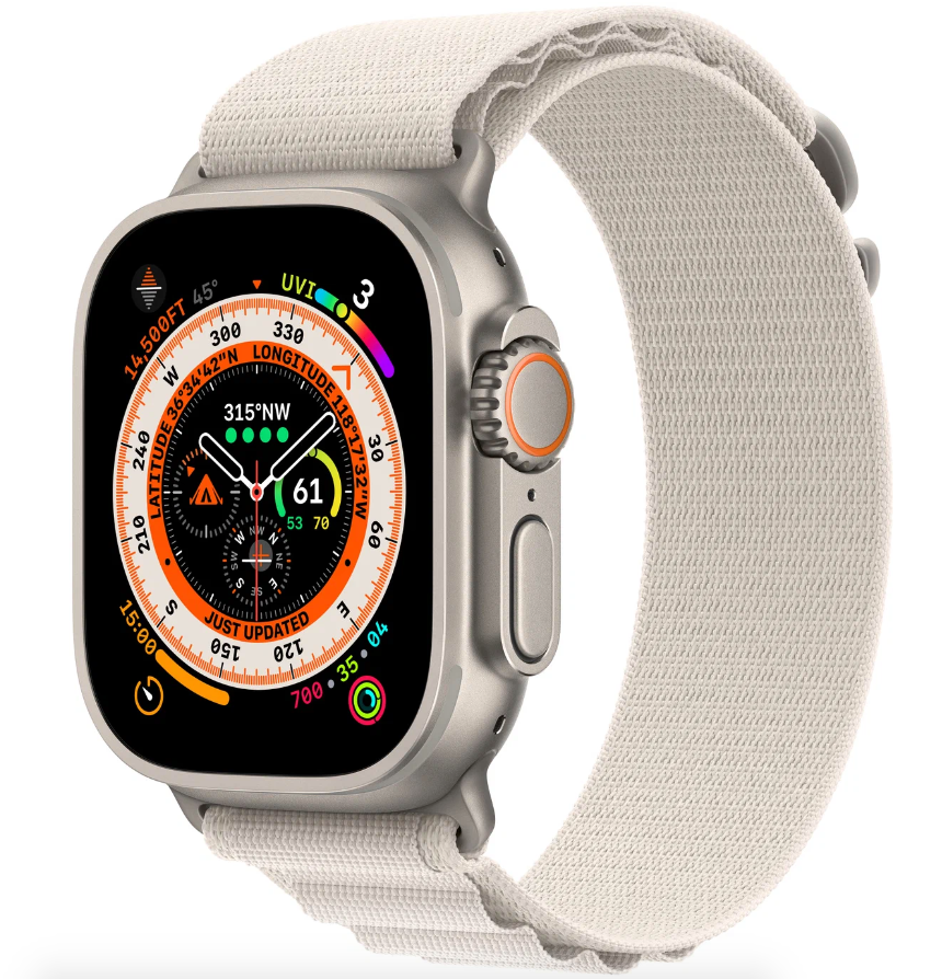 Умные часы Apple Watch Ultra GPS+Cellular 49mm Titanium Case with Starlight Alpine Loop (EU) в Челябинске купить по недорогим ценам с доставкой