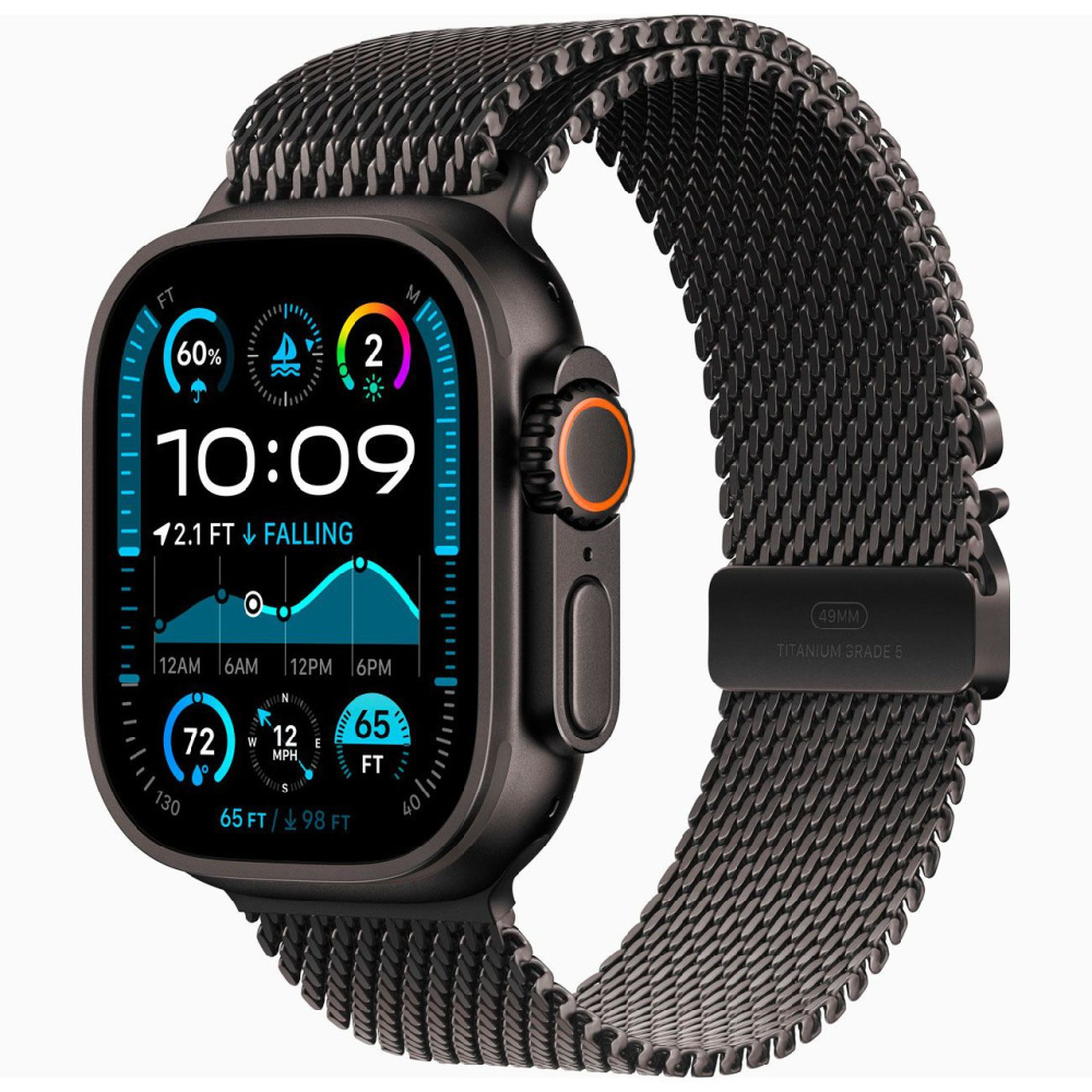 Умные часы Apple Watch Ultra 2 GPS+Cellular 49mm Black Titanium Case with Black Milanese Loop (EU) в Челябинске купить по недорогим ценам с доставкой